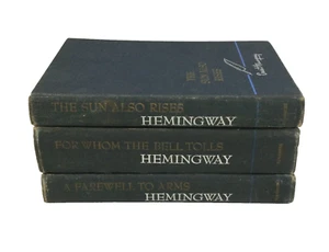 Vtg Hemingway 3 Book Set For Whom The Bell Tolls Sun Also Rises Farewell To Arms - Picture 1 of 24