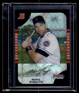 2005 Bowman Chrome Xfractor #45 Mike Piazza 166/225 Mets HOF - Picture 1 of 2