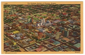 Foto aérea vintage de la sección comercial de Phoenix Spence de Arizona - Imagen 1 de 2