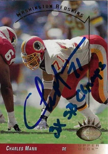 Charles Mann Autographed 1993 SP Football #267 Inscribed 3X SB Champs - Picture 1 of 4
