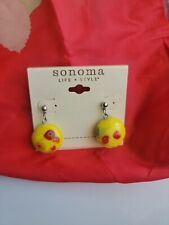Sonoma Fashion Glass Yelloww/ Red & Orange  Silvertone Earrings From Khols E3