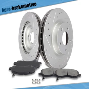 FRONT DRILL SLOT BRAKE ROTORS CERAMIC PADS FOR 2007-2012 Dodge Caliber SXT SRT-4 - Picture 1 of 10