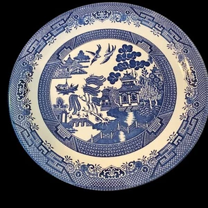 Churchill Blue Willow 12.5” Serving Plate Staffordshire England Fine English - Picture 1 of 8
