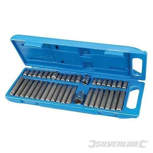 Coffret de 40 embouts de vissage en Torx, 6 pans et SPline - SILVERLINE  - Photo 1/1