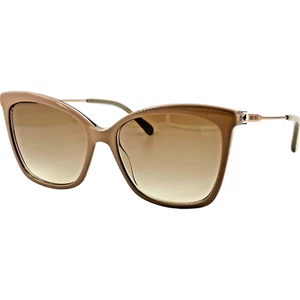 Jimmy Choo Maci S Womens Plastic Sunglass 022CHA Crystal Nude 55-17 Italy w Case - Picture 1 of 7