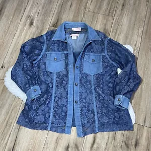 Set serbatoio camicetta denim vintage donna Saint Germain 2 pezzi taglia 2X - Foto 1 di 12