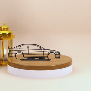 für BMW E36 M3 Silhouette, Wanddeko, Auto Silhouette, Car Wall Art - Bild 1 von 1