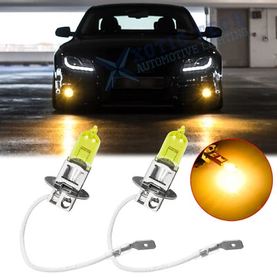 H3 3000K Yellow High Power Halogen Fog Light Driving Bulbs Daytime Running Light - Image 1 of 4
