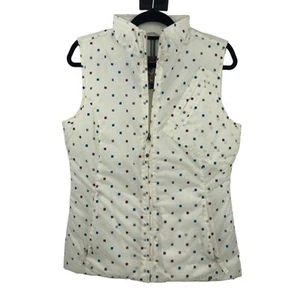 Burton Cream Gray Purple Square Dot Full Zip Command Puffer Snowboarding Vest - Picture 1 of 10