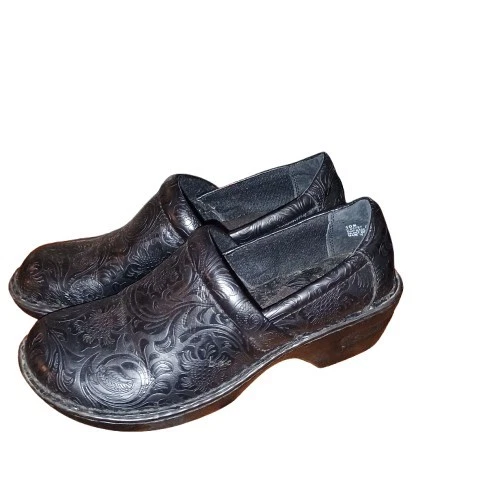 Zapatos zuecos sin cordones BOC Born Concept Peggy negros florales talla 10M Foto 1 de 4