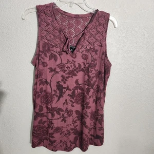 Canotta Torrid donna 00 piccola bordeaux floreale pizzo giogo maglia senza maniche - Foto 1 di 12