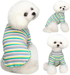 Hundebekleidung für kleine und mittelgroße Hunde, Regenbogen-gestreift, dehnbar, - Bild 1 von 7