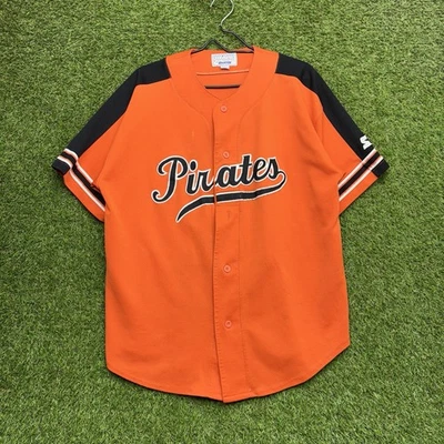 Pittsburgh Pirates Jersey Mens XL Starter Orange Spellout Baseball 90s Black - Image 1 of 4