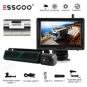 5'' Monitor + Wireless Backup Camera Solar Magnetic for Car RV Trailer Truck Bus - Picture 1 of 14