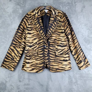 Chaqueta Blazer Chicos Mujer 1 Marrón Negro Tigre Rayas Elástica Cóctel Fiesta - Imagen 1 de 12