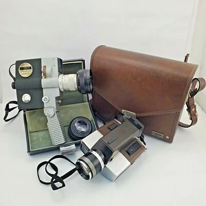 Vintage Two 8mm Movie Cameras 1960s Sankyo 4X 1970s Kodak XL55 w/Cases Prop Cams - Picture 1 of 12