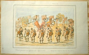 Impresión 1837 BRASIL: DANZA GUERRERA Y RELIGIOSA DEL PUEBLO TUPÍ (TUPINAMBA), #2 - Imagen 1 de 1