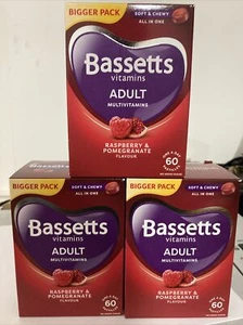 Multivitamínico adulto Bassetts 3 X 60 - frambuesa y granada. - Imagen 1 de 1