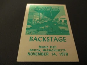 GRATIFY DEAD BACKSTAGE PASS SHAKEDOWN STREET BOSTON MUSIC HALL MISA NUEVO 14 DE 1978 - Imagen 1 de 4