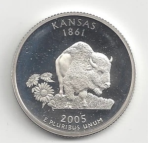 2005 S Silver Proof KANSAS Quarter - 90% Silver - Picture 1 of 2