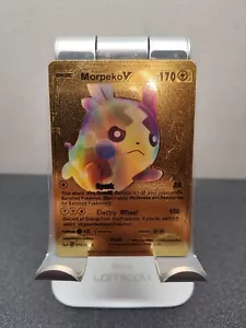 Morpeko V Gold Foil Pokemon FAN ART Card 170hp 20-150dmg 079/202 - Picture 1 of 2
