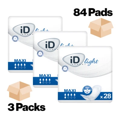 84x iD Expert Light Maxi - 3 Packs of 28 - Incontinence Pads 800ml