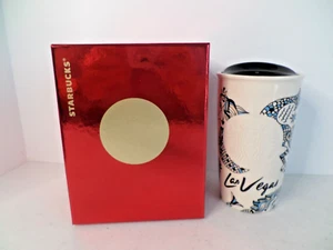 Starbucks Las Vegas Siren Cards Print Ceramic Traveler Tumbler Coffee Mug 12oz - Picture 1 of 15