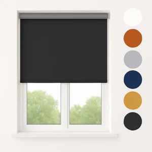 Thermo Rollo Verdunkelungsrollo Klemmfix ohne Bohren Schwarz↔30-140cm ↕150 230cm - Bild 1 von 11