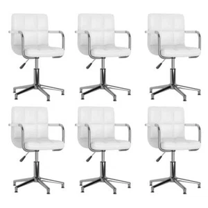Silla de Comedor Giratoria Asiento para Salón Cocina Cuero Sintético vidaXL - Imagen 1 de 32