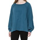 NWT Free People Movement Shes Everything Shirt Womens Sz XS Teal Blue Oversized