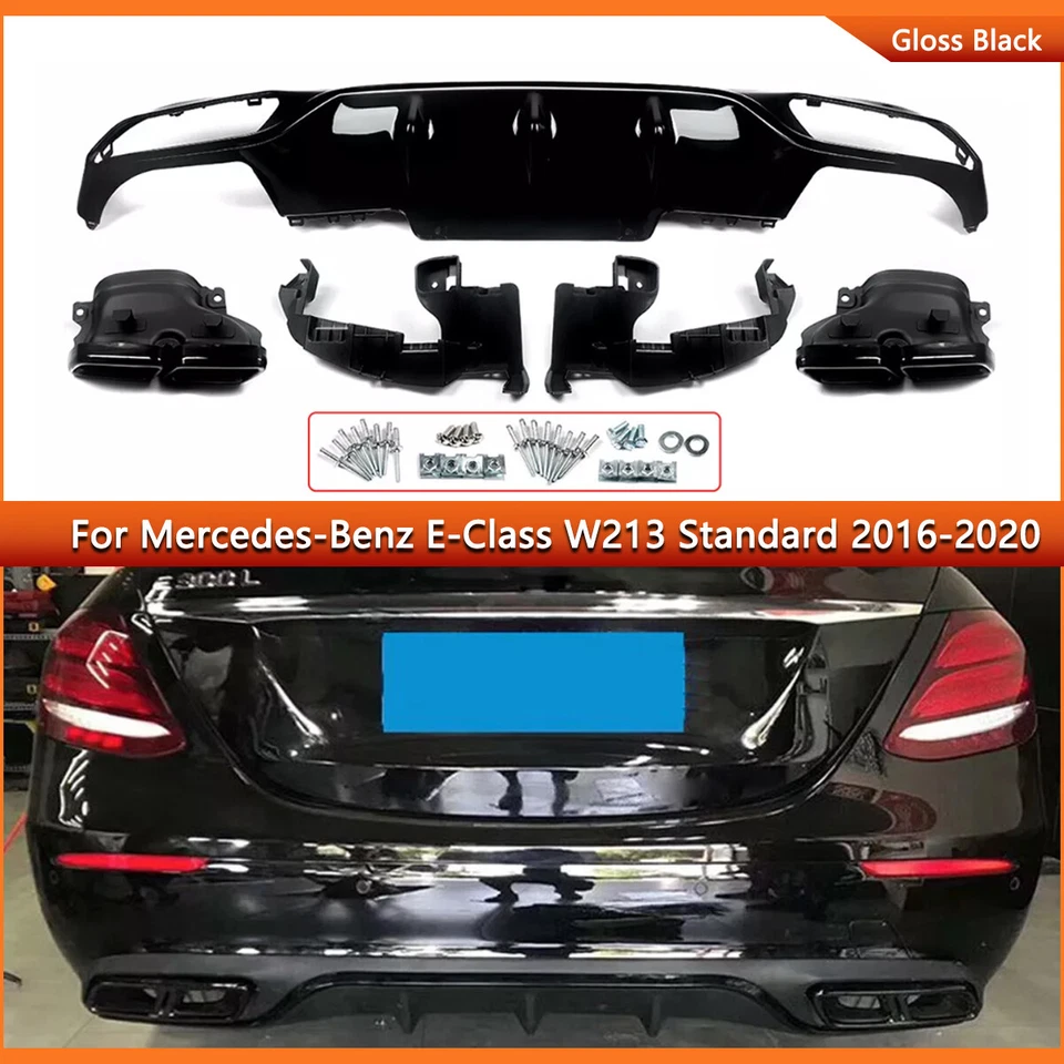 For 2016-20 Mercedes Benz E Class W213 Standard Bumper Rear Diffuser Exhaust Tip Foto 1 de 4
