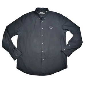 kenzo tiger crest poplin shirt size xl black cotton logo long sleeved oxford - Picture 1 of 11
