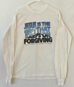 Vintage Y2K Herren Jesus Tee Bibel Korinther 9:15 Gr. M Grafik T-Shirt Langarm - Bild 1 von 6