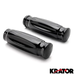 Motorcycle ATV Shotgun Shell Custom Black Motorcycle Handlebar Hand Grips (1") - Picture 1 of 4