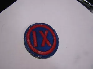 ORIGINAL MILITARY PATCH SEW ON WW2 ERA NO GLOW US ARMY 9TH CORPS #2 - Picture 1 of 2