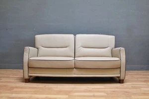 Leder Sofa Belgien Möbel Wohnzimmer Vintage Design Grau - Bild 1 von 10