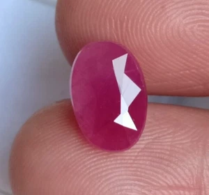 Pietra preziosa sciolta certificata certificata certificata rubino naturale ovale sfaccettata 4,18 ct - Foto 1 di 5
