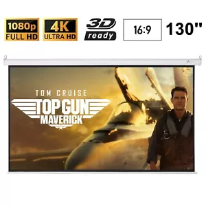 Visualax Motorised 4K 130" inch Home Cinema Projector Screen + Remote TRUE 16:9 - Picture 1 of 6