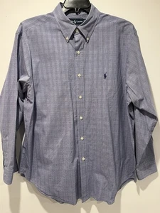 Polo Ralph Lauren Dress Shirt Men’s 17 33/32 Color Blue Geometric Pattern - Picture 1 of 11