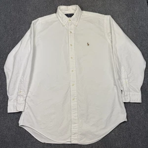 Camisa de vestir Ralph Lauren Yarmouth Oxford para hombre 16/33 blanca carne pony abotonada - Imagen 1 de 8