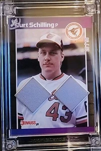 2025 Jersey Fusion CURT SCHILLING 2008 2 Pc Gu Jersey Swatch 89 Donruss Rc#26/50 - Picture 1 of 7