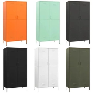 Kleiderschrank 90x50x180cm Stahl Garderobenschrank mehrere Auswahl vidaXL - Bild 1 von 23
