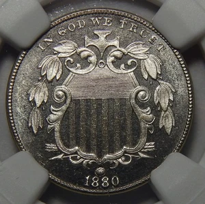 1880 PF66 CAMEO SHIELD NICKEL - Picture 1 of 4