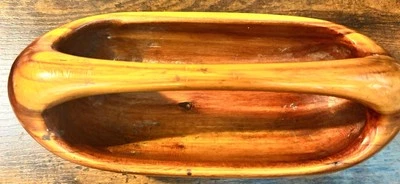 TIGELA DE LANCHE DE MADEIRA com alça. - Imagem 1 de 4