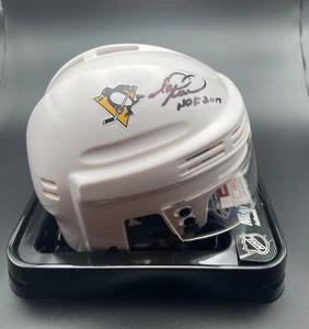 PITTSBURGH PENGUINS MARK RECCHI AUTOGRAPHED Signed WHITE Mini helmet HOF JSA! - Picture 1 of 1