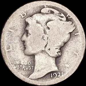 1921 10C Winged Liberty Head "Mercury" Dime Uncertified Circulated - Picture 1 of 2