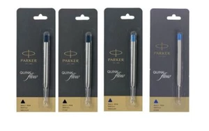 Genuine Parker Ballpoint  Pen Refill Quink Flow Medium Fine BLACK/BLUE Ink - Picture 1 of 10