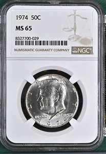 Moneda de medio dólar Kennedy 1974 50 centavos NGC MS65 sin circular detallada #Y - Imagen 1 de 2
