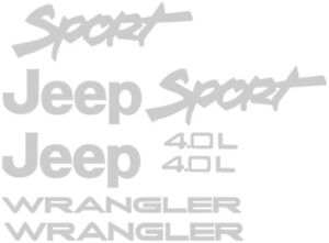 Sport 4.0L Replacement Fender Vinyl Decals Sticker TJ 1 Set 1997-2002 
