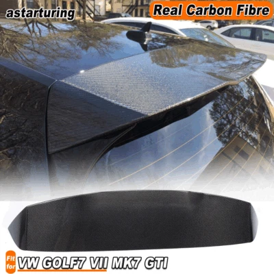 Alerón de ventana techo trasero de carbono real para VW GOLF7 VII MK7 GTI 2014-2017 Foto 1 de 4